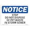 Signmission OSHA Sign, 10" H, Rigid Plastic, Stop Do Not Dispose Of Pet Waste In Storm Sewer Sign, Landscape OS-NS-P-1014-L-18475 - alternate 1